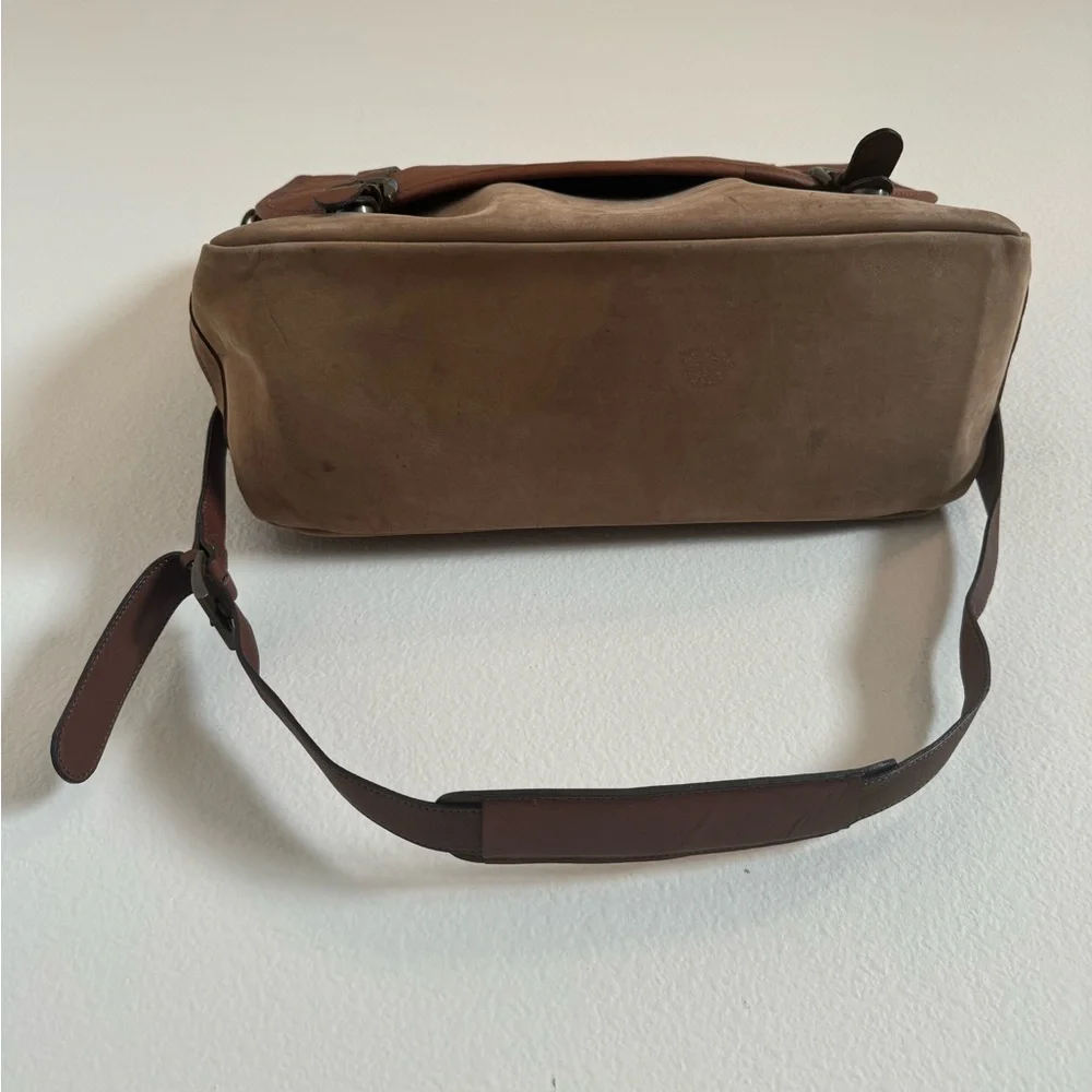 Unisex Crossbody Bag Leather Laptop Messenger Bag Briefcase Buckles